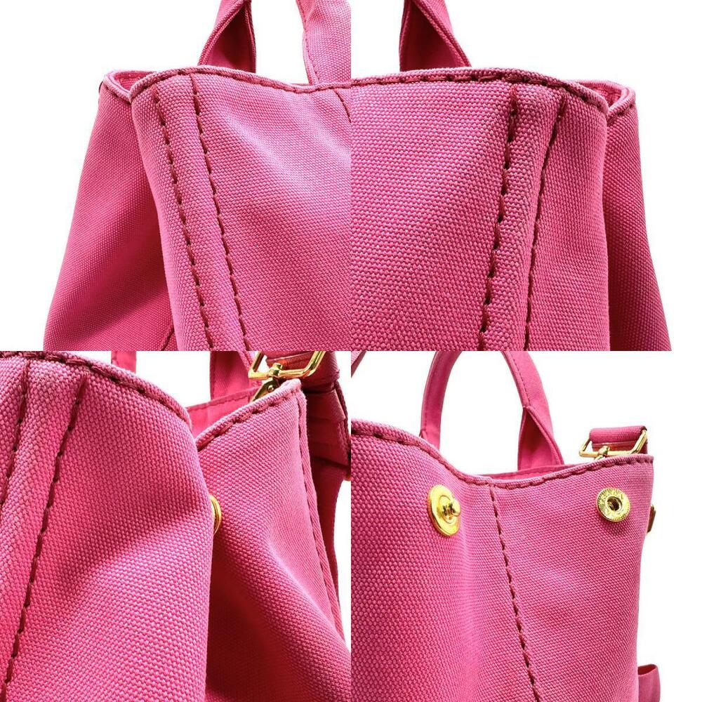 Prada Bag Pink Canapa Canvas Shoulder - Picture 3 of 4